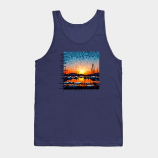 Abstract Marina Sunset Tank Top